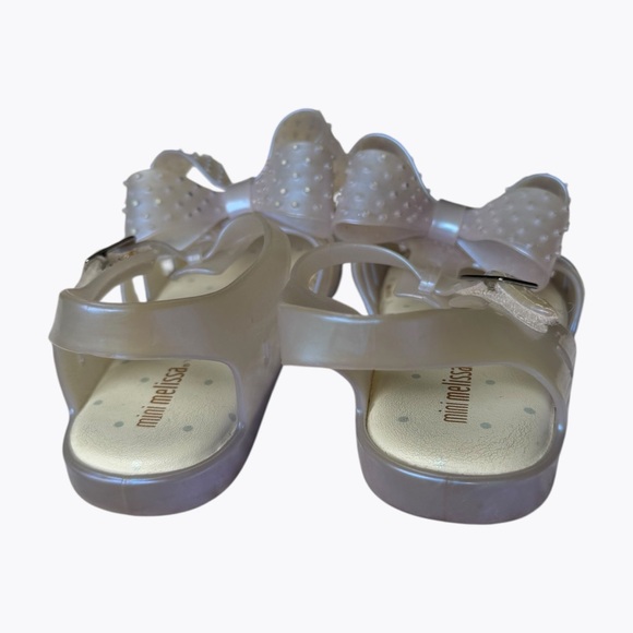 Mini Melissa Mini Aranha XIII Pearl Bow Sandals Toddler Size 10 Pearlcore Easter - Picture 4 of 8